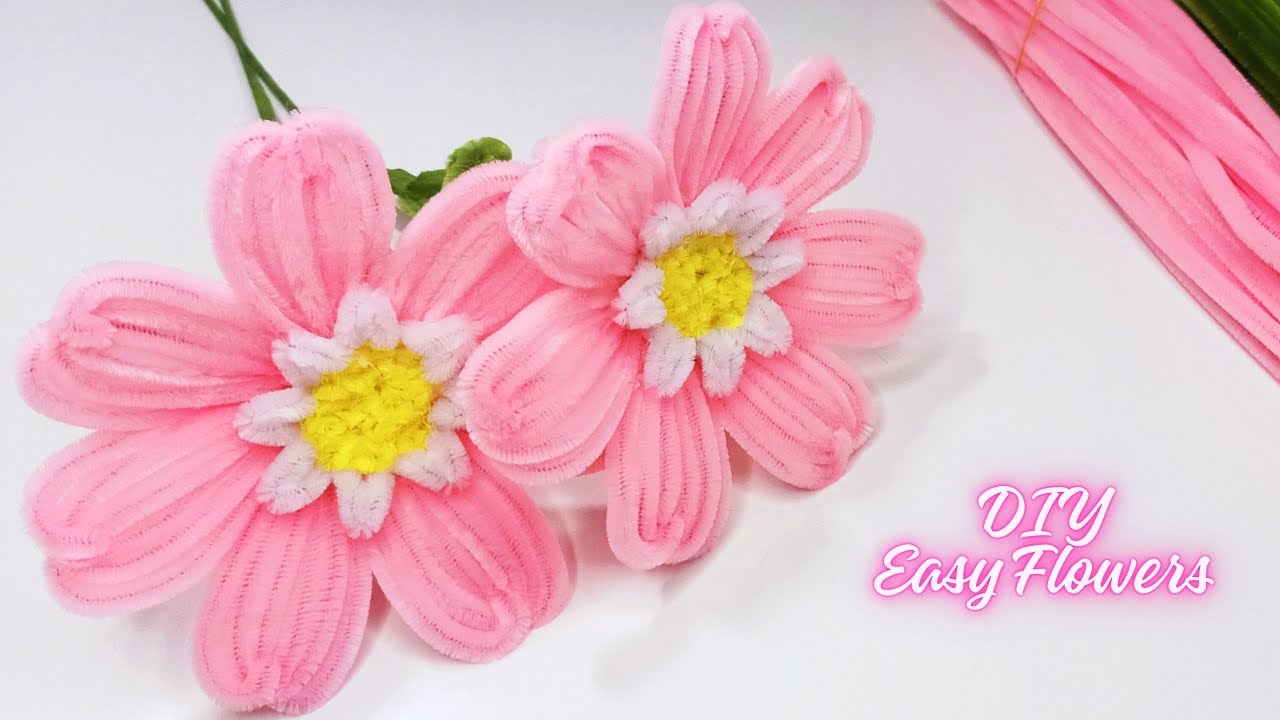 So Stunning! DIY Pipe Cleaner pink Bloom Flowers 🌸 | Easy Tutorial