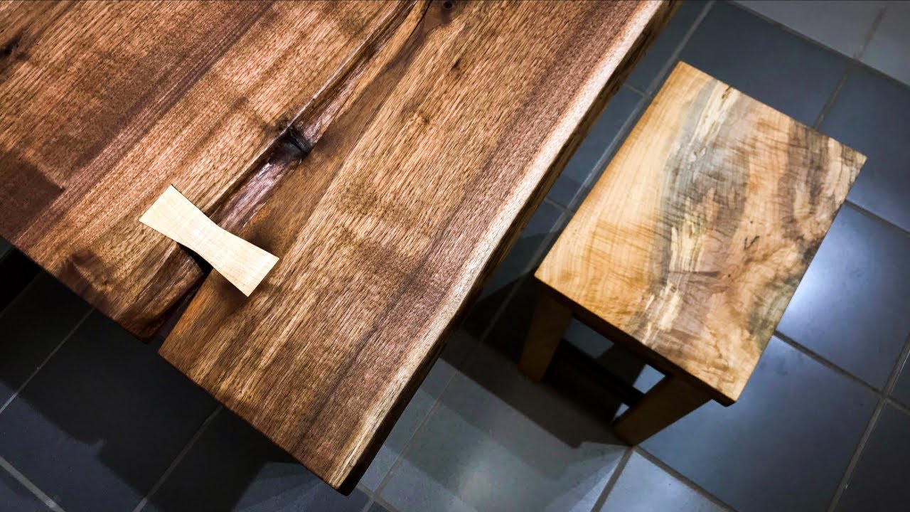 Live-Edge Walnut Desk & Maple Stool   |   Alex Olson