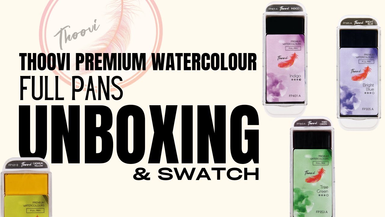 Unboxing & swatching of Thoovi - Premium Watercolours - Full pans (16 shades)