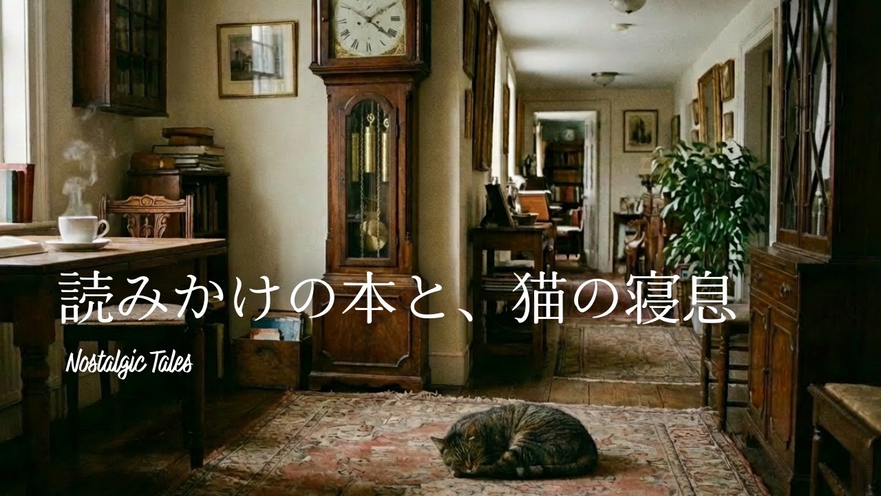 【猫とピアノBGM】時を忘れて。雪降る古時計の部屋、眠る猫と静寂の温もり🕰️ 睡眠・作業用・自律神経を整える | Cozy Winter Ambience