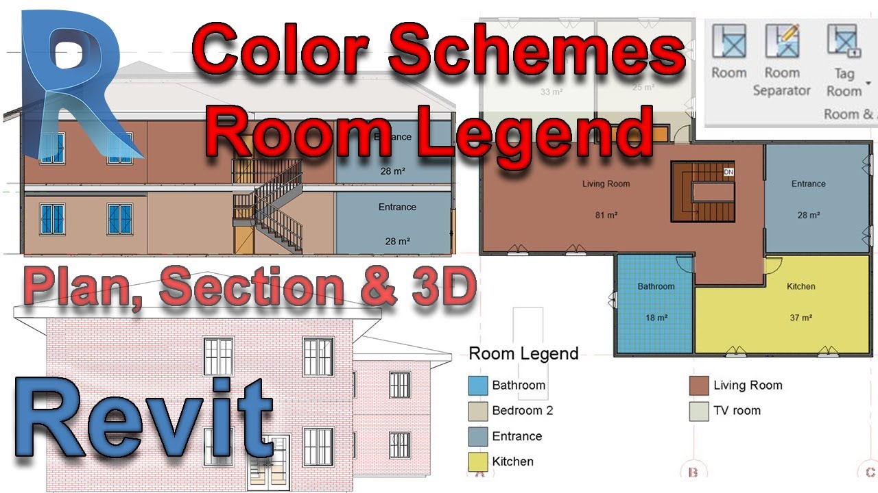 Color Fill Legend for Plan & Section (Rooms & Area Schedule) in Revit Tutorial - Project Delivery