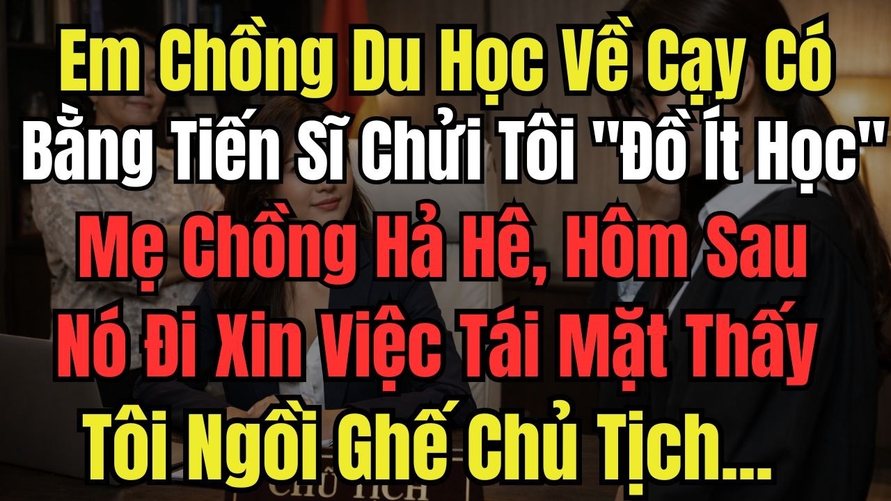 Em Chồng Du Học Về Cạy Có Bằng Tiến Sĩ Chửi Tôi ''Đồ Ít Học'', Mẹ Chồng Hả Hê, Hôm Sau Nó Đi Xin Việ