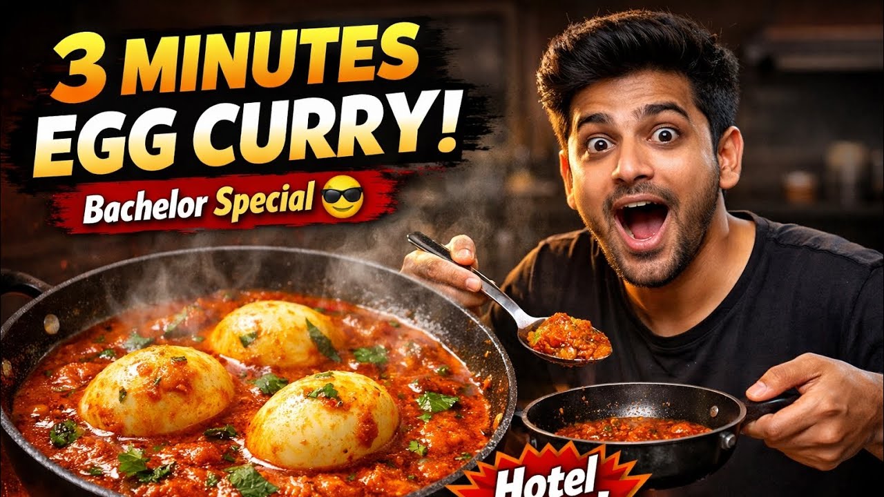 Emergency 3 Minute Egg Curry 🥚 | Super Fast Recipe  #BachelorCooking #EasyRecipe #TamilCooking