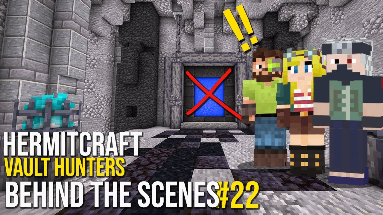 TRIPLE CHAOS CHALLENGE with False & Etho - Vault Hunters Hermitcraft Behind the scenes