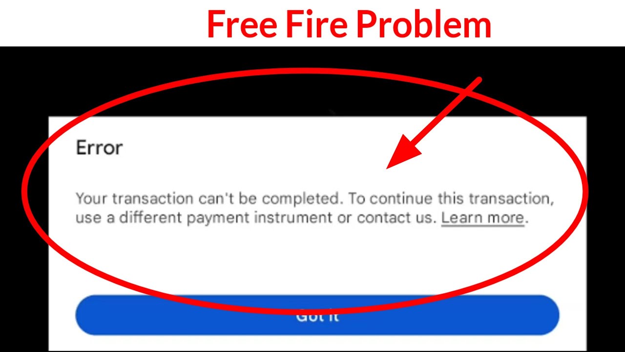 Your transaction cannot be completed google play fix || Free Fire Diamond Purchase Problem Error