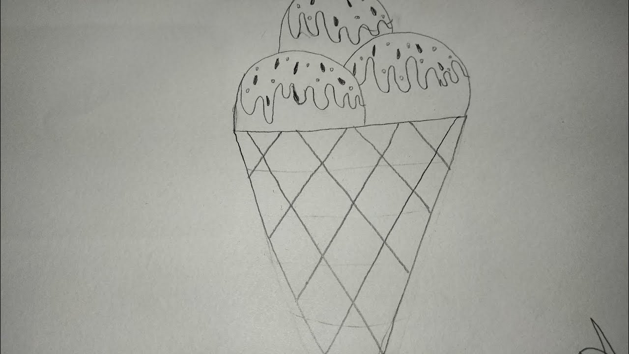 Draw of the beautiful sketch into ICS cream 🍨 🍦