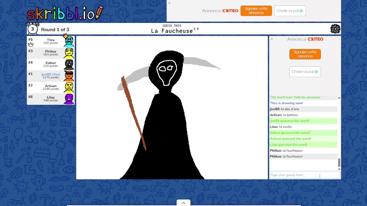 Skribble.io [8]: Le robot est enfin tombé