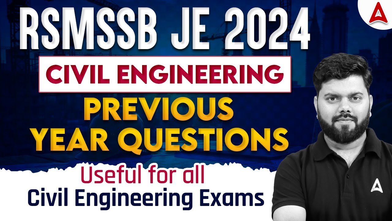 RSMSSB JEN 2024 | RSMSSB JE Civil Engineering Previous Year Question Paper | By Rajat Sir