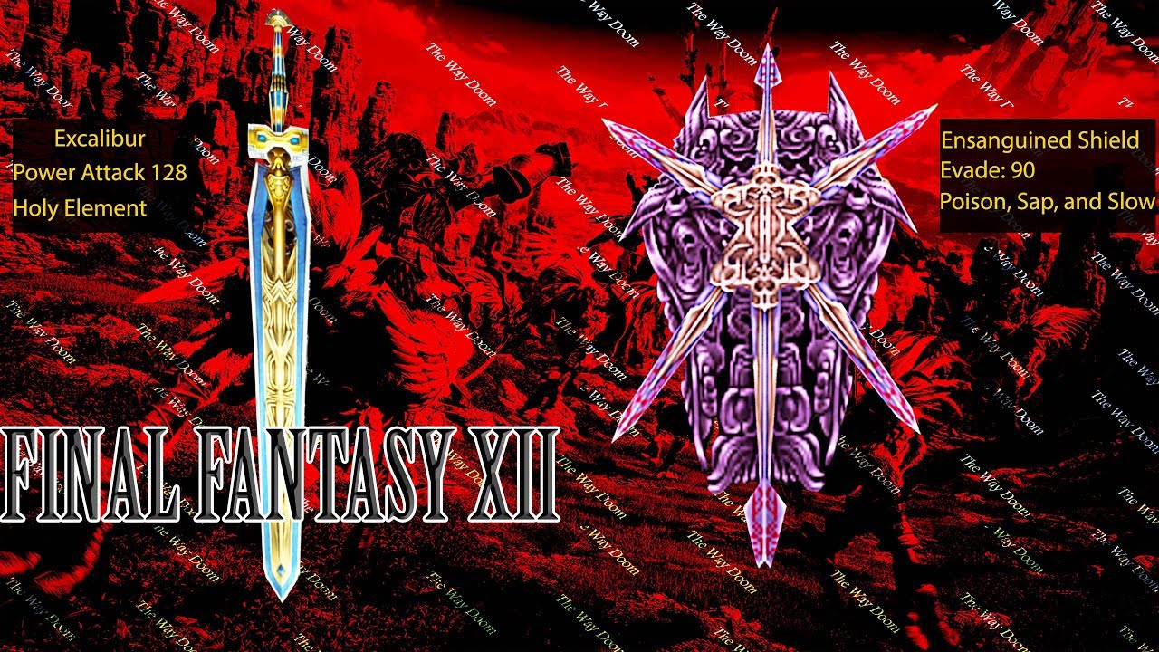 FINAL FANTASY XII HD - Excalibur & Ensanguined Shield [4K 60fps]