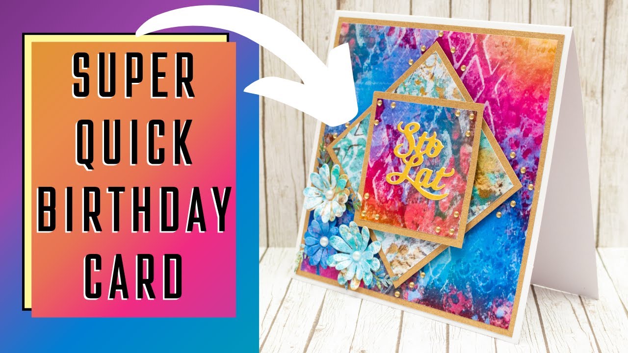 SPEEDY CARDMAKING How To Make Super Quick BIRTHDAY CARD 'Gelli Art Prints'@relativelythoughtful7958