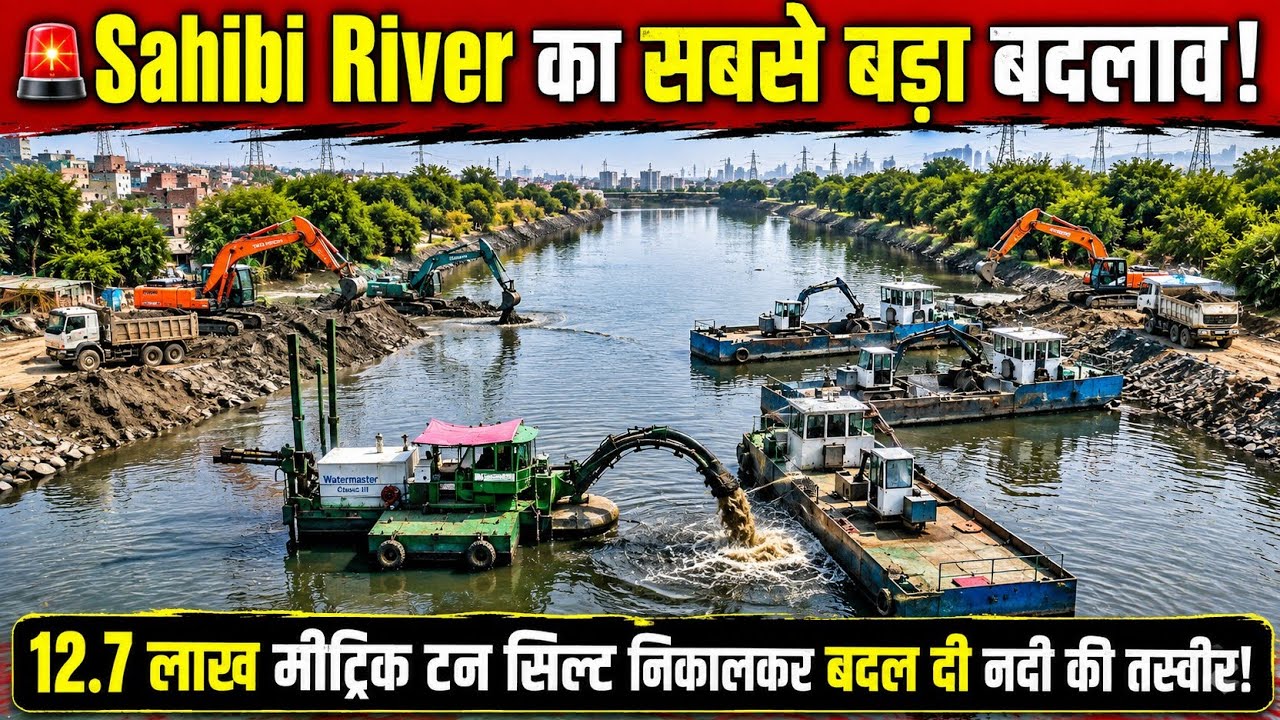 🚨 Sahibi River Cleaning Mega Project /Watermaster Machine in Action/Delhi Development/Ground Report