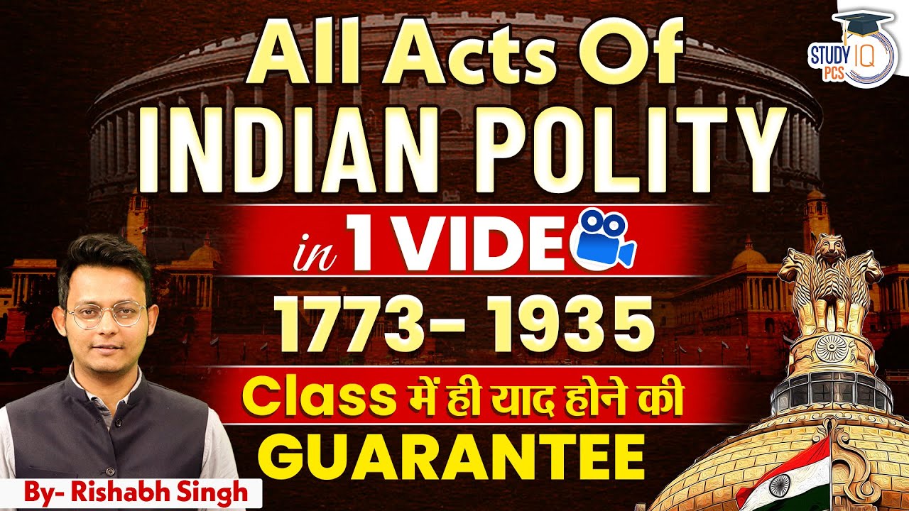 Indian Polity | Indian Polity All Acts (1773-1935) | Regulating | Charter | Council Acts |GOI Acts