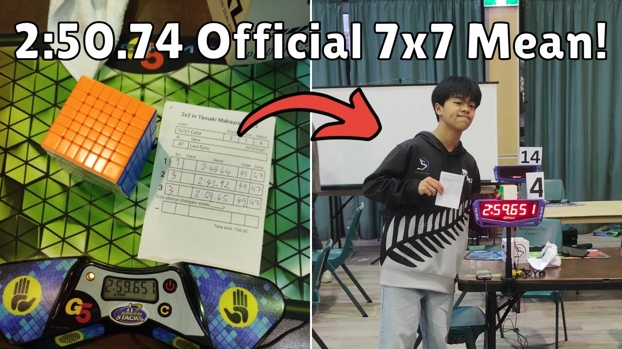 2:50.74 Official 7x7 PR Mean! | 2x2 In Tāmaki Makaurau 2025