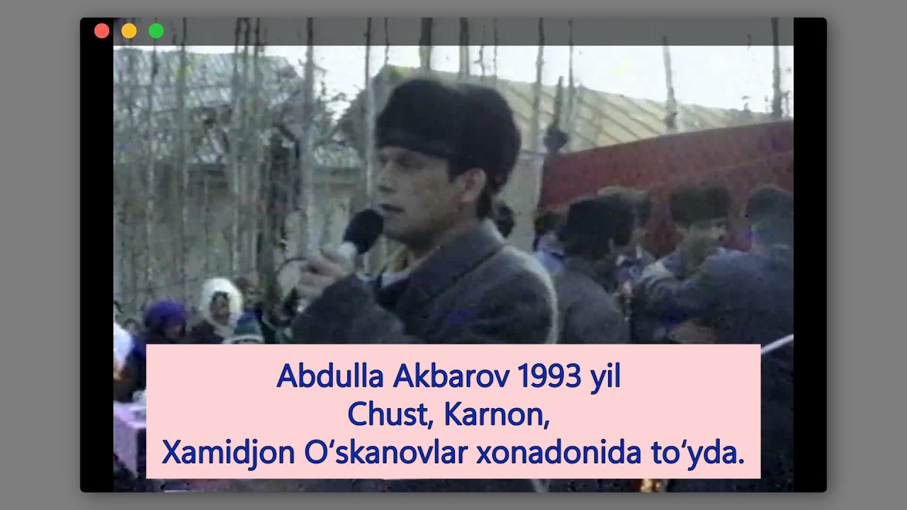 Abdulla Akbarov 1993 yil Chust, Karnon, Xamidjon Oʻskanovlar xonadonida toʻyda. @Abdulla Akbarov