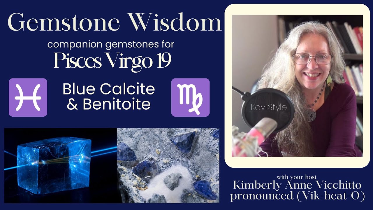Blue Calcite & Benitoite Crystal Gem Wisdom Pisces Virgo 19 YouTube Meaning