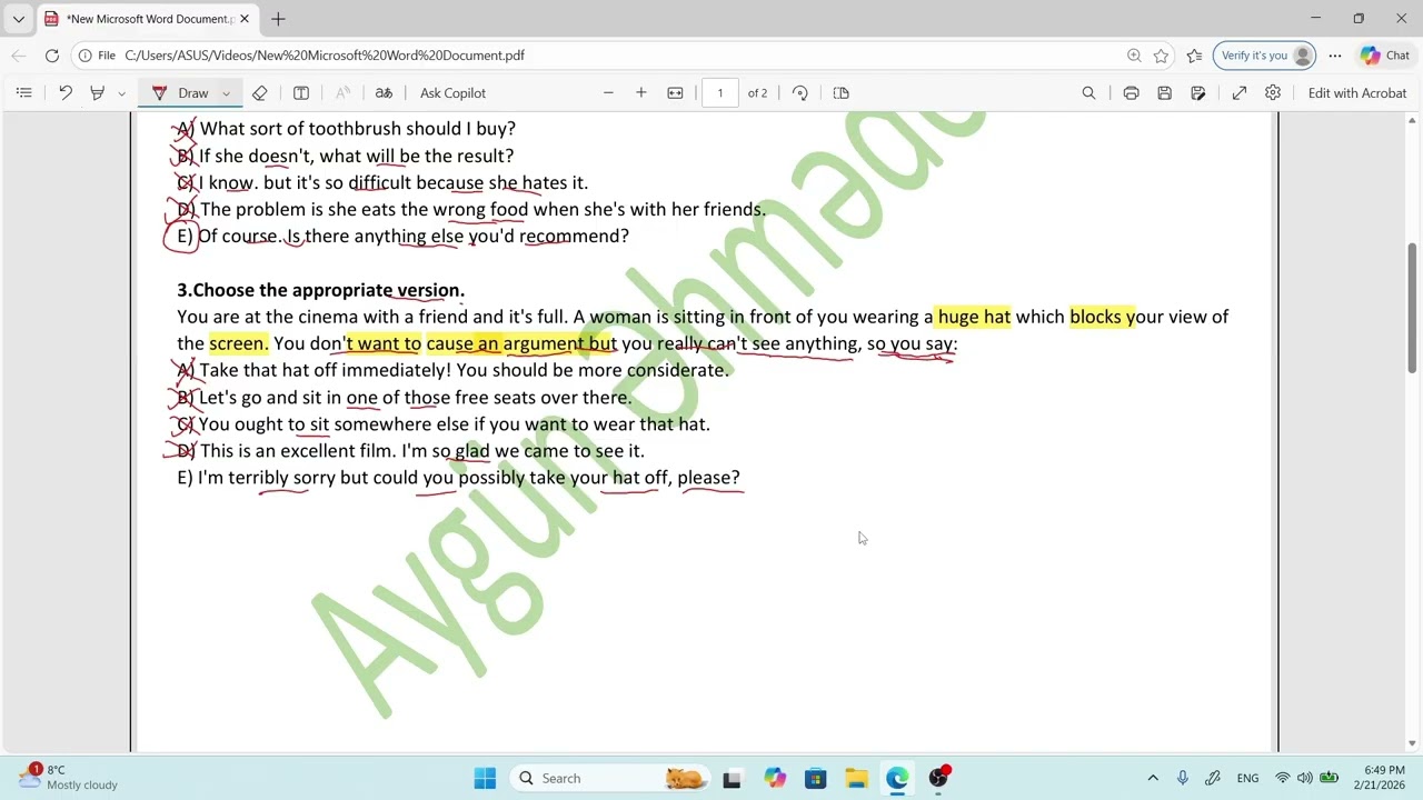 Aygün Əhmədova/  GÜnlük paylaşılan reading testlərinin izahı/#miq /#sertifikasiya