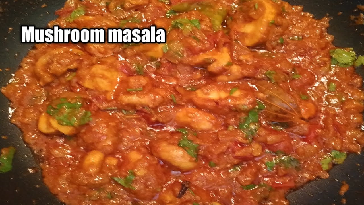 Mushroom Masala |Mushroom Gravy Side Dish for Chapatti |Mushroom Dry in Tamil-Sangi's Cafe