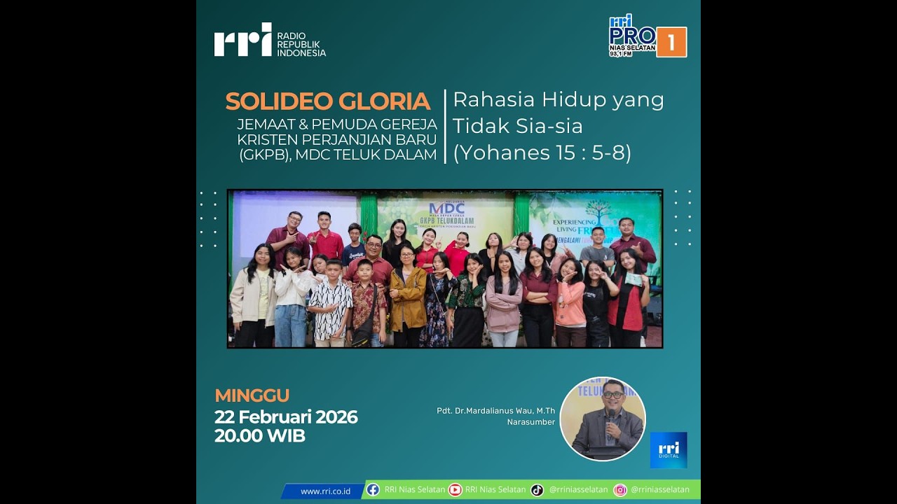 🔴 LIVE | SOLIDEO GLORIA - Rahasia Hidup Yang Tidak Sia-sia (Yohanes 15 : 5-8)
