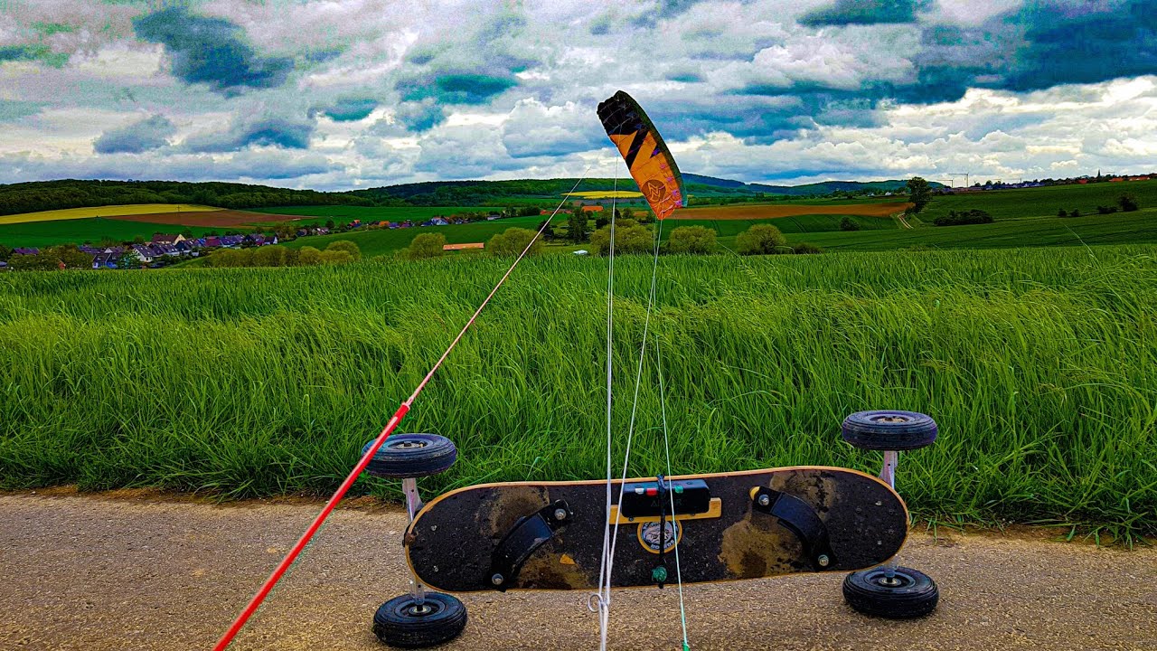 Landboarding Leichtwindsession mit Kitedrop und einhändigem Relaunch | #024