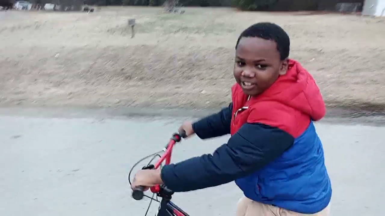 Kk ridein his bike