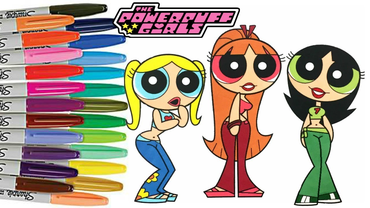Powerpuff Girls Coloring Book Teenage Bubbles Blossom Buttercup PPG Teens Colouring
