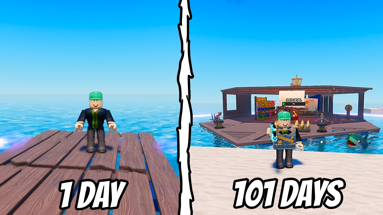 Raft 101 Survival: (0-101 Days) - Full Walkthrought | Roblox