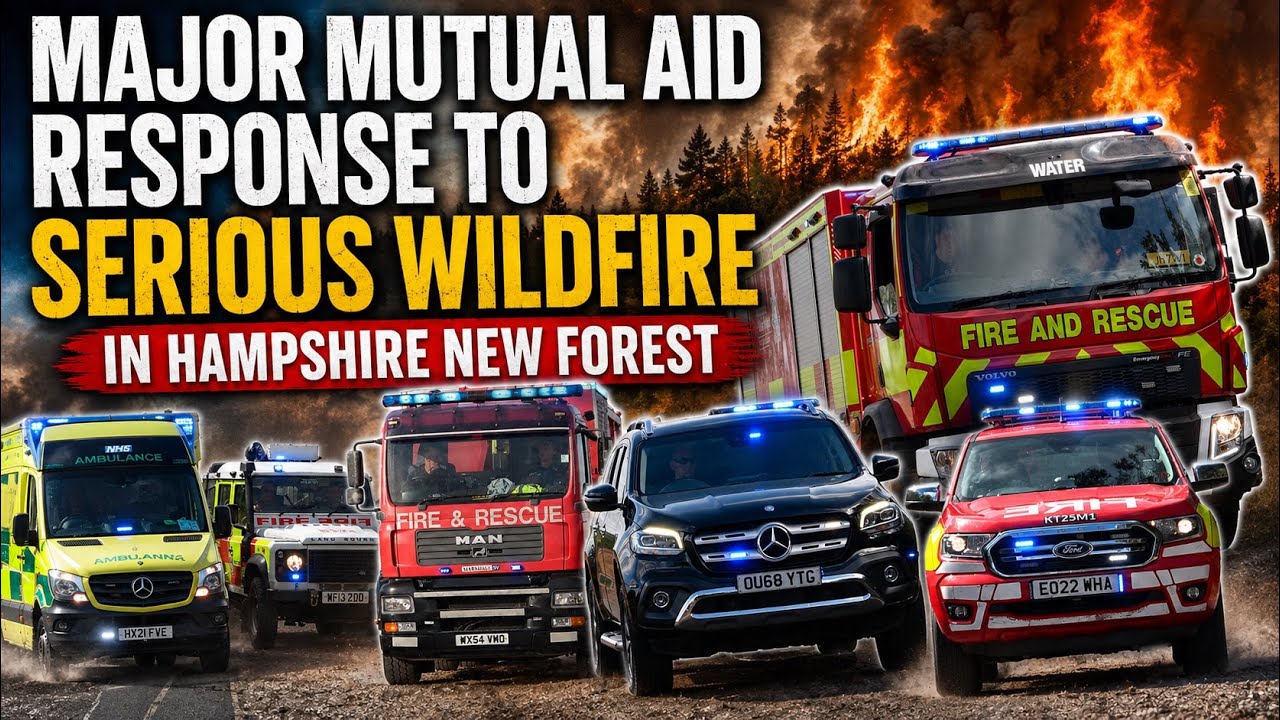 Major Mutual Aid Response To Serious Wildfire In Hampshire New Forest  