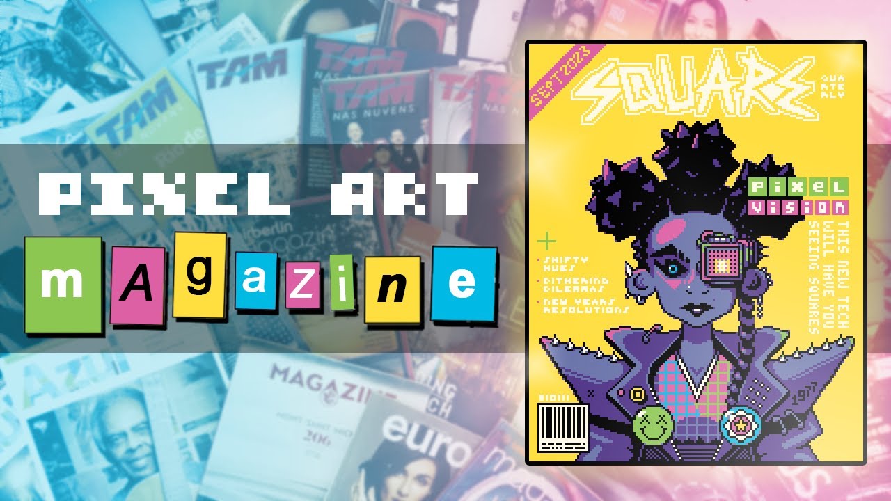 Designing the cover for an imaginary pixel art magazine!