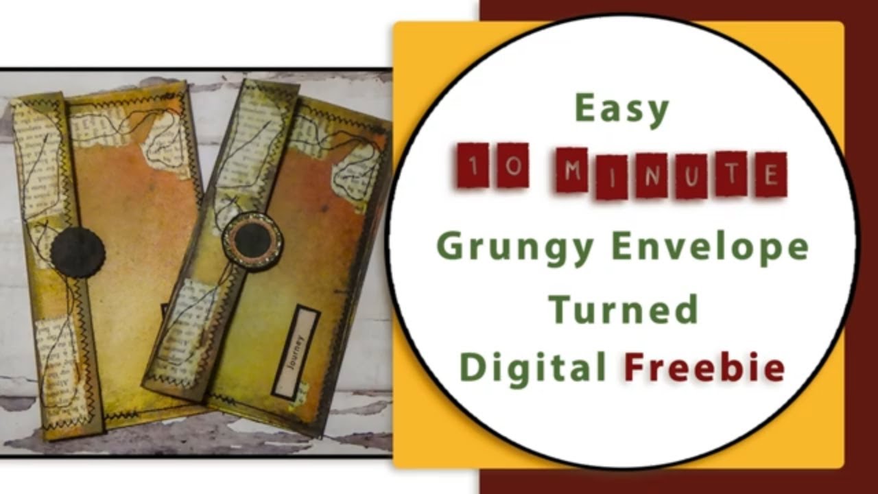10 Minute DIY Grungy Envelope Turned Digital Freebie #free