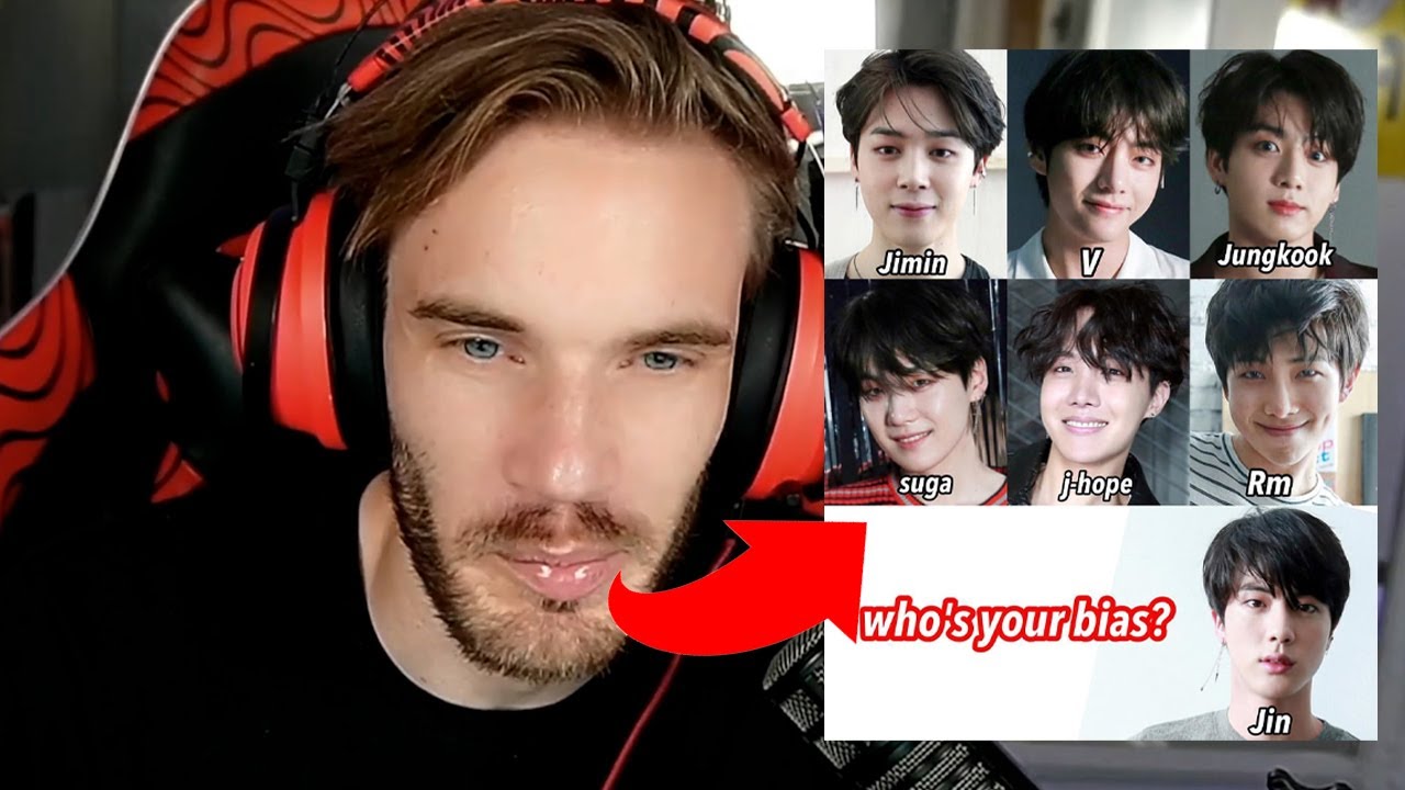 Pewdiepie did a BTS BIAS TEST on Stream!