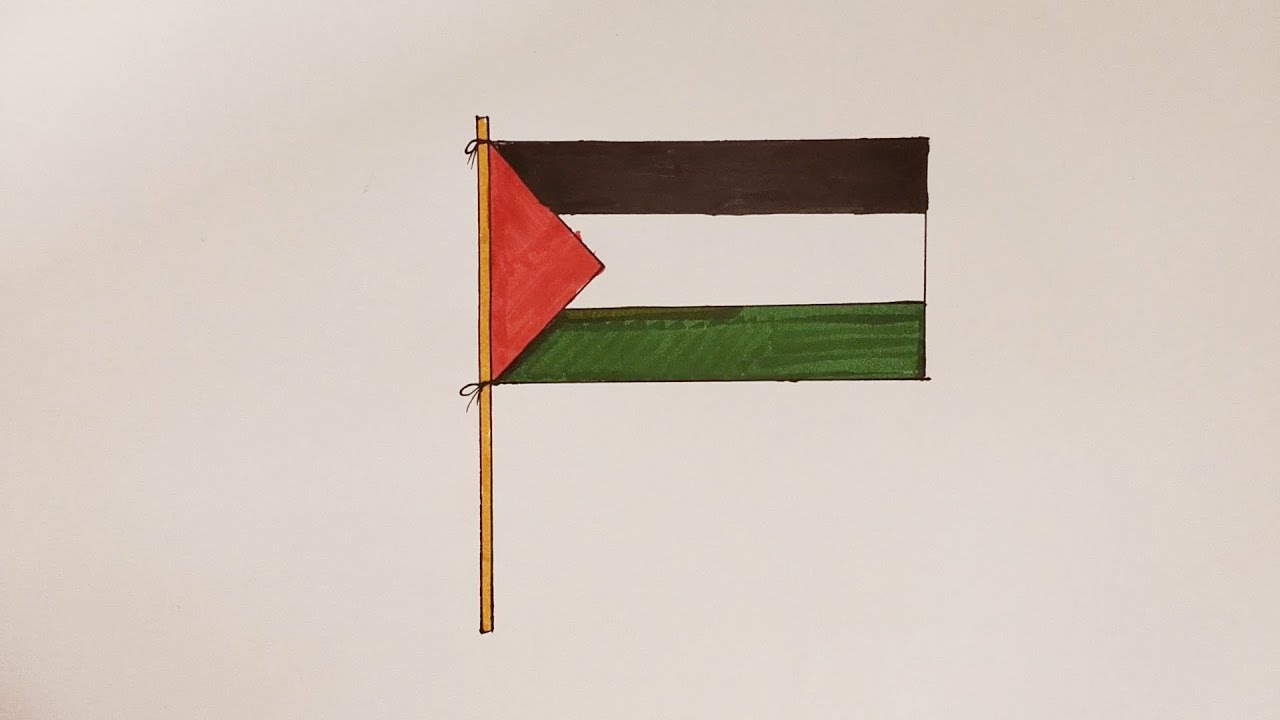 Palestine Flag Drawing || How to Draw Palestine Flag Step by Step || Easy Drawing Palestine Flag