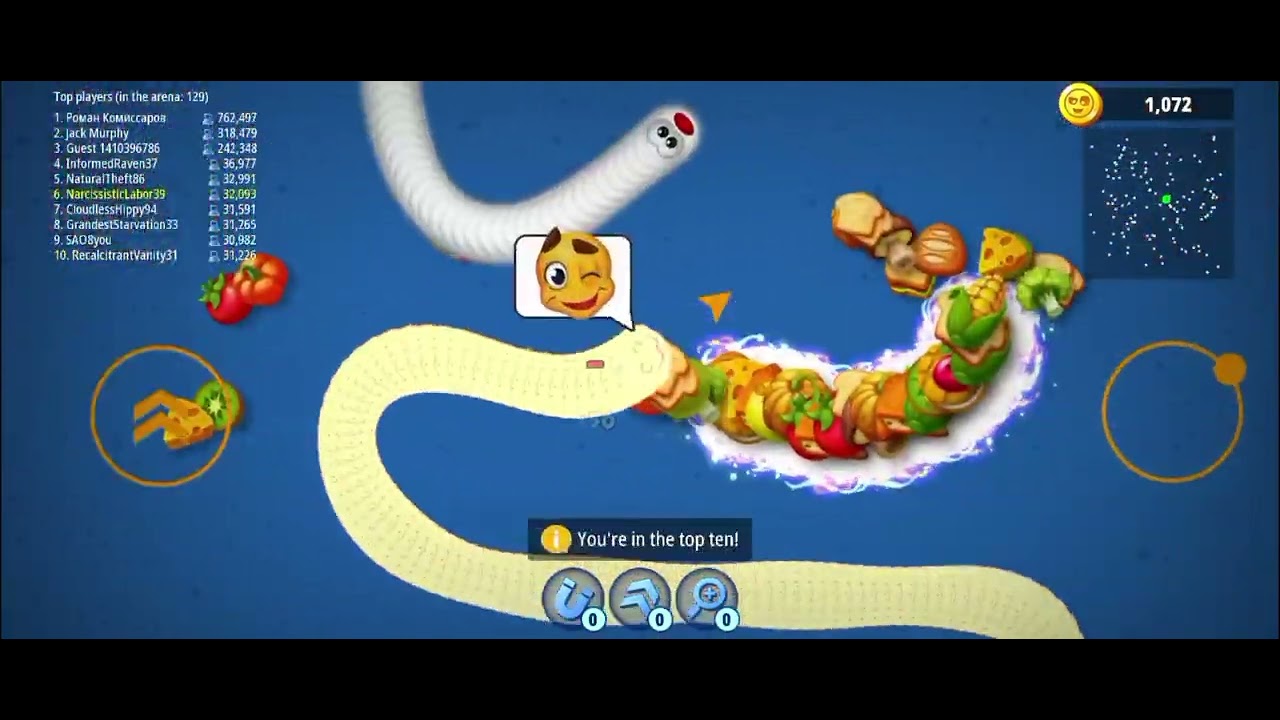 🐍WORMZONE. lO❤️‍🔥Giant snake#wormszone #gameplay #snakegame 