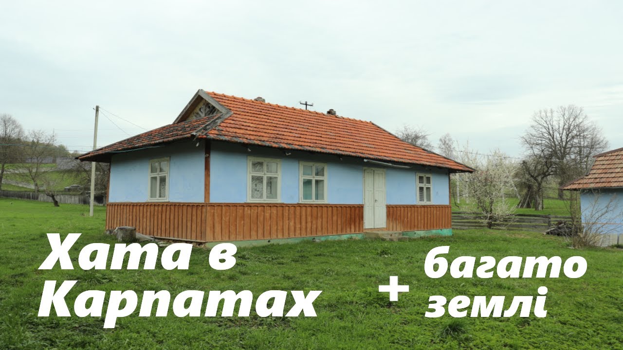 Хата в Карпатах, з великою земельною ділянкою
