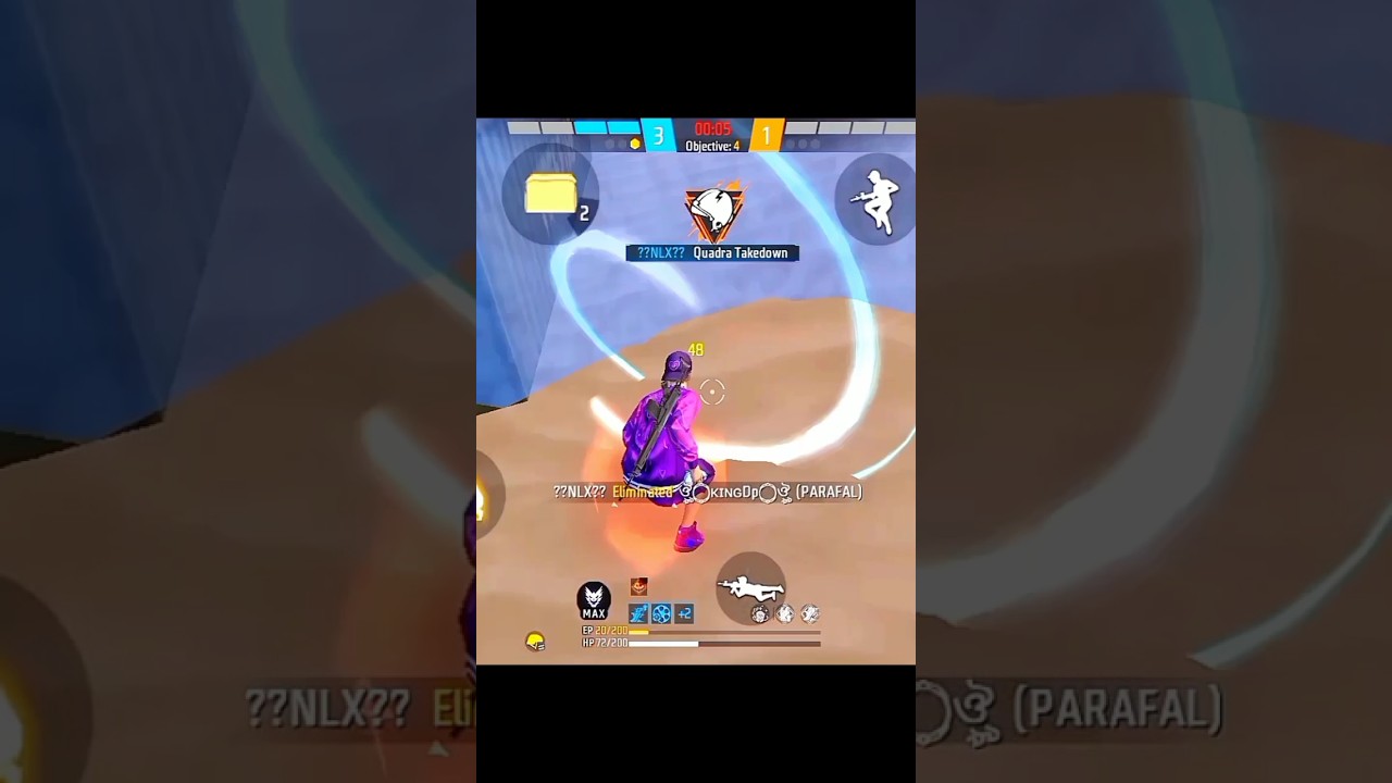 1vs4 with parafal #freefire #gtk111 #nlx