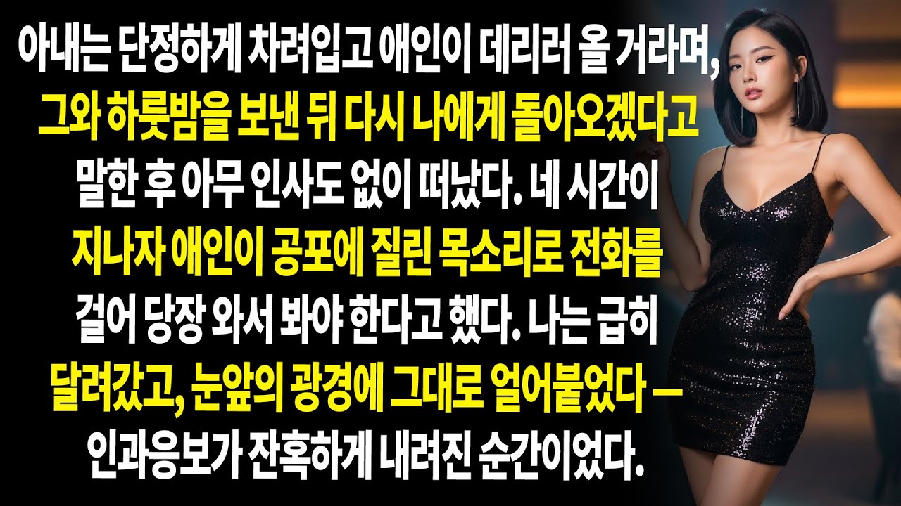 🔓 아내는 오픈 결혼을 요구했지만, 나는 이를 거부했고 결국 그녀는 나를 배신했다.⚖️ 그러나 끝내 인과응보가 그녀를 벌했다.