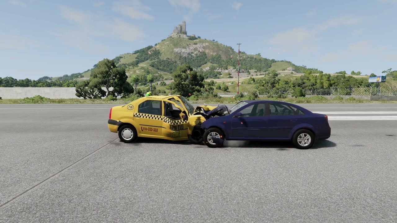Что будет с Chevrolet Lacetti при лобовом столкновении на 100 км в час | BeamNG.drive