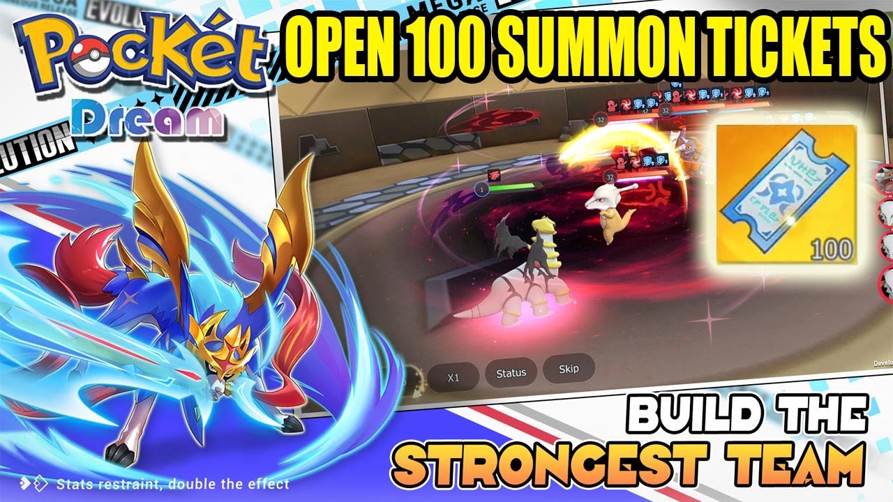 Pocket Dream M Gameplay - Open 100 Summon Tickets Pocket Storm