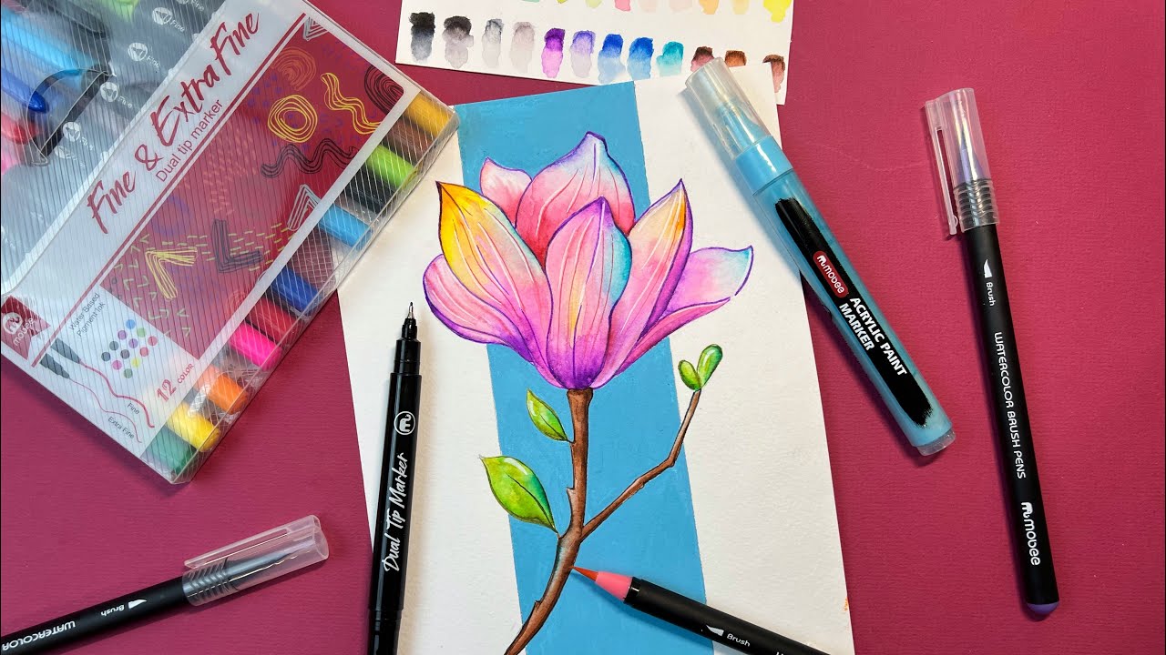 Как нарисовать ботаническую иллюстрацию. Акварельные маркеры MOBEE art