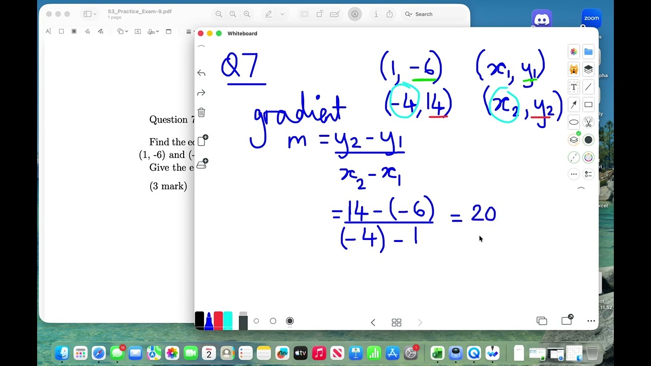 Level C - Question 7 - Equation of a straight line (Non calculator)