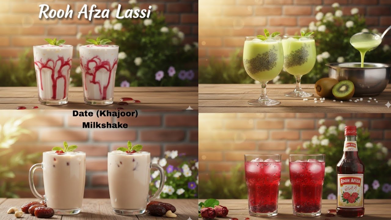 4 Easy Ramzan Special Drinks Recipes|Summer special juice|Iftar Special Sharbat|How to make juice|