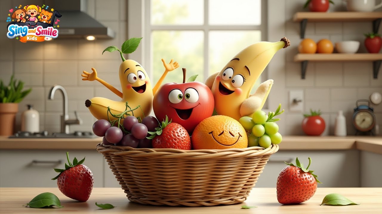 🍎 Fruit Song for Kids | Apple Banana Orange Grape | Healthy Eating Song...