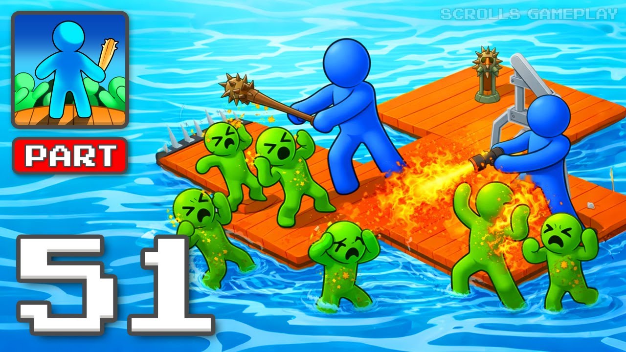 Zombie Raft - Gameplay Walkthrough Part 51 - Survive Waves Of Undead (iOS, Android)