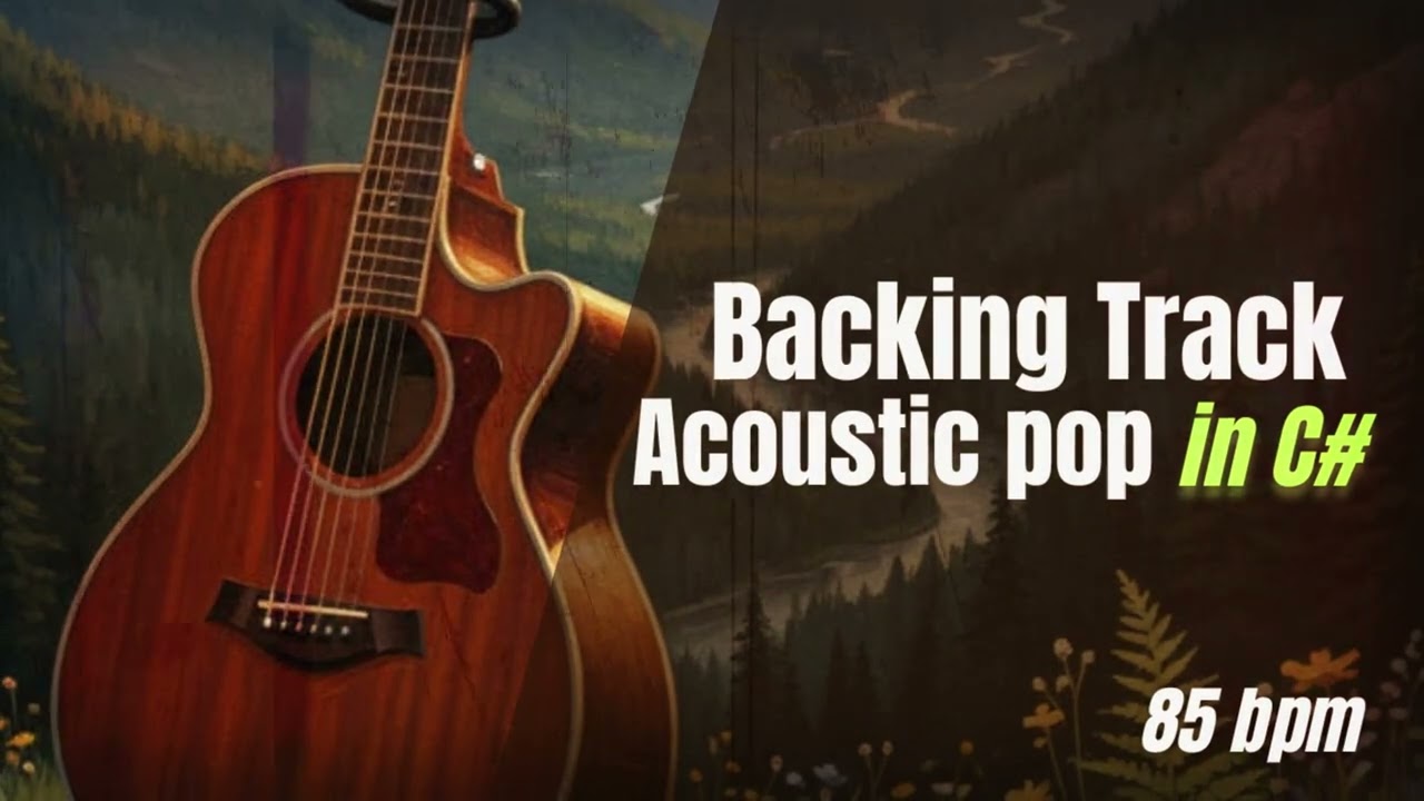 Acoustic Pop Guitar Backing Track in C# &ndash; 85 BPM/ Base de Guitarra Acoustic Pop en C# &ndash; 85 BPM