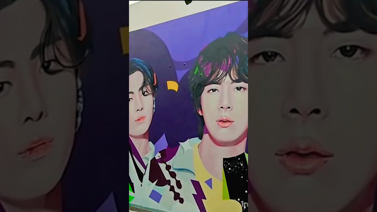 Bts mural painting of 10th  anniversary 💖💖 #bts #2023btsfesta #bts10thanniversary #shorts #viral