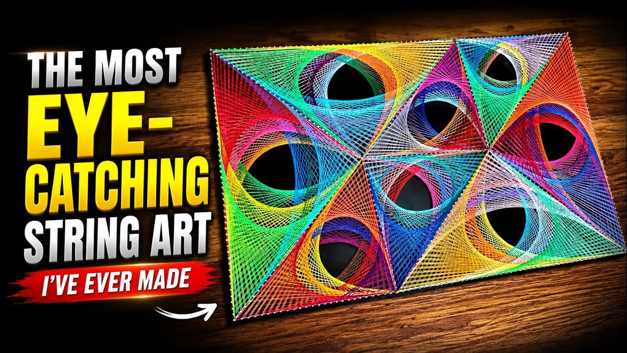 String Art Satisfied TimeLapse Wallart