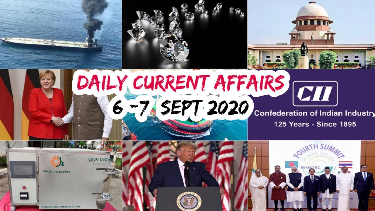 Daily Current Affairs Quiz In English 06-07 September 2020 | Current affairs today | GKToday