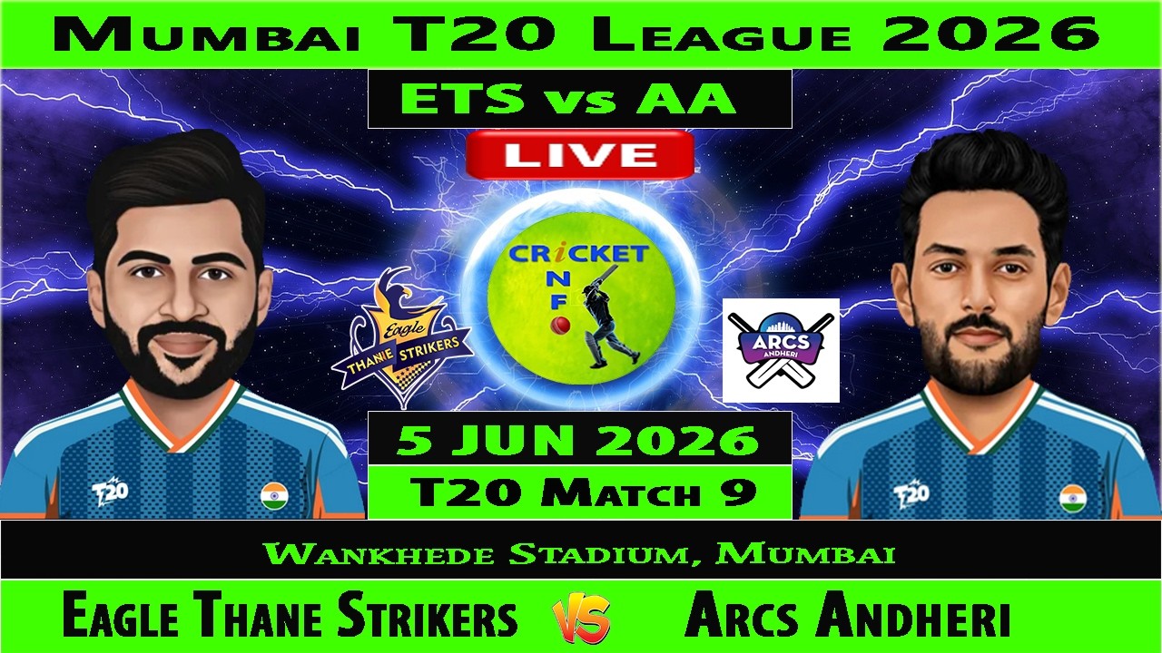 Arcs Andheri vs Eagle Thane Strikers | AA vs ETS | 9th Match of Mumbai T20 League 2026 | ETS vs AA