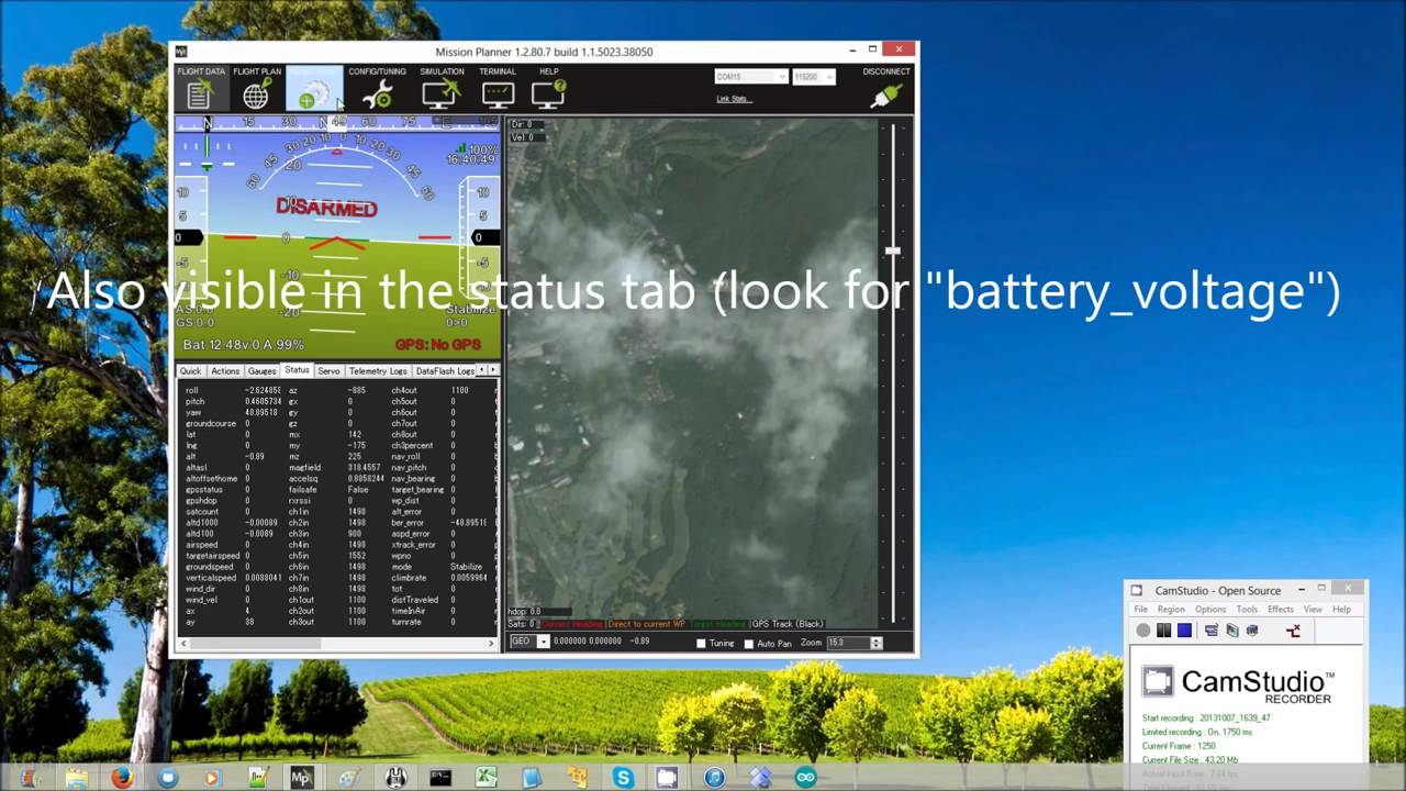Battery Voltage & Current Monitor Calibration mission planner