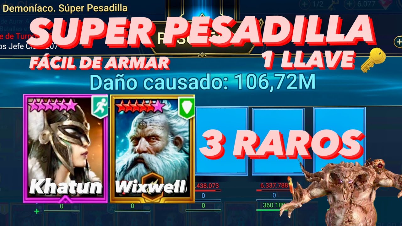 CLAN BOSS, SEÑOR DEMONIACO muy FÁCIL con WIXWELL, todas las dificultades - RAID: Shadow Legends