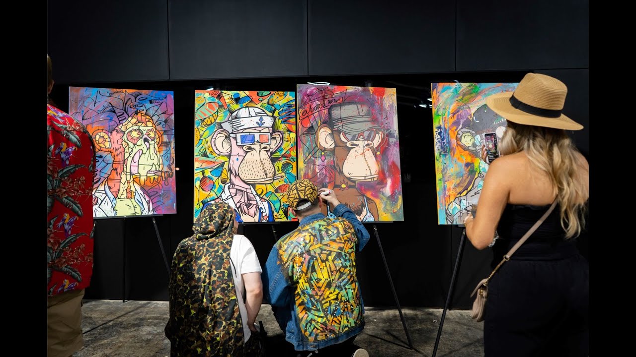 BAYC BASEL 2021 Recap |  Roc Sol Paints 15 Bored Ape Canvases